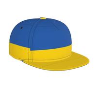 WZYWHJ Cappellino da baseball alla moda con visiera piatta, stampa bandiera dell'Ucraina, regolabile, traspirante e leggero, per uomini e donne, nero