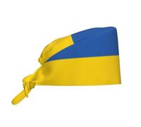 WZYWHJ Cappello da lavoro con stampa bandiera dell'Ucraina, cappello da cuoco per donne e uomini, regolabile, traspirante, nero, taglia unica