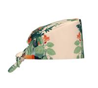 WZYWHJ Cappello da lavoro con stampa di piccole piante verdi in stile cartone animato, fascia per il sudore adatta per uomini e donne, cinturino elastico regolabile