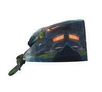 WZYWHJ Cappello da lavoro per la pulizia con stampa della città sull'acqua, cappello da cuoco per donne e uomini, regolabile, traspirante, nero, taglia unica