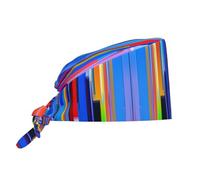 WZYWHJ Cappello da lavoro per la pulizia delle immagini con tratto verticale, fascia per il sudore, adatto per uomini e donne, cinturino elastico regolabile nero