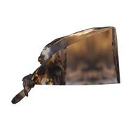 WZYWHJ Cappello da lavoro per la pulizia, stampa di Iena, cappello da chef per donne e uomini, regolabile, traspirante, nero
