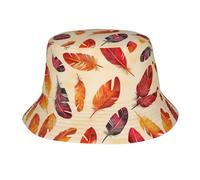 WZYWHJ Cappello da pescatore per adulti, con sei piume colorate, per uomo e donna, protezione solare estiva, colore nero