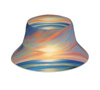WZYWHJ Cappello da pescatore reversibile con immagine della brezza da sera, per uomini e donne, copricapo protettivo per viaggi e attività all'aperto, nero