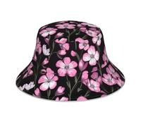 WZYWHJ Cappello da pescatore reversibile con stampa a cucù, per uomini e donne, copricapo per viaggi e attività all'aperto, nero