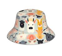 WZYWHJ Cappello da pescatore reversibile con stampa animazione per bambini - per uomini e donne, copricapo di protezione per viaggi e attività all'aperto, nero