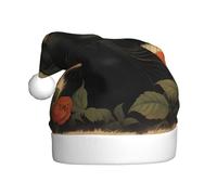 WZYWHJ Cappello di Babbo Natale per adulti per feste e feste di Natale, cerimonie annuali, bellissimo motivo gatto nero