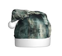 WZYWHJ Cappello di Babbo Natale per adulti per feste e feste di Natale, cerimonie annuali blocco frammenti stampe