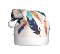 WZYWHJ Cappello di Babbo Natale per adulti per feste e feste di Natale, cerimonie annuali con piume galleggianti