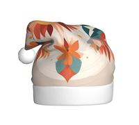 WZYWHJ Cappello di Babbo Natale per adulti per feste e feste di Natale, cerimonie annuali motivo geometrico collage fiori