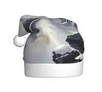 WZYWHJ Cappello di Babbo Natale per adulti per feste e feste di Natale, cerimonie annuali, motivo valle polare