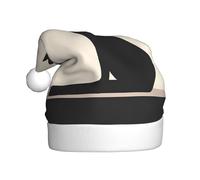 WZYWHJ Cappello di Babbo Natale per adulti per feste e feste di Natale, cerimonie annuali Semplice motivo gatto nero