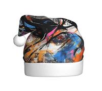 WZYWHJ Cappello di Babbo Natale per adulti per feste e feste di Natale, cerimonie annuali stampe artistiche graffiti