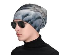 WZYWHJ Cappello lavorato a maglia, alla moda, per adulti, elegante e confortevole, per tutte le stagioni, con stampa tigre bianca sulla neve