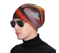 WZYWHJ Cappello lavorato a maglia, alla moda, per adulti, elegante e confortevole, per tutte le stagioni, con immagine di drago sul vulcano, colore nero