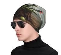 WZYWHJ Cappello lavorato a maglia alla moda per adulti, elegante e confortevole, per tutte le stagioni, con calore extra, la terrificante pianta Piranha stampata nero