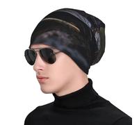 WZYWHJ Cappello lavorato a maglia, alla moda, per adulti, elegante e confortevole, per tutte le stagioni, con cappello da pirata extra caldo stampato nel deserto nero