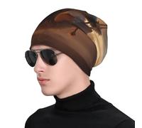 WZYWHJ Cappello lavorato a maglia, alla moda, per adulti, elegante e confortevole, per tutte le stagioni, con extra calore, con stampa "The Little Monster on the Swing", colore: nero