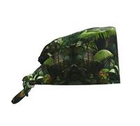 WZYWHJ Cappello verde tropicale della giungla pianta della pulizia del lavoro cappello fascia per il sudore adatto per uomini e donne, cinturino elastico regolabile
