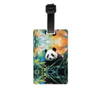 WZYWHJ Carino e adorabile panda etichetta per bagagli, leggero, cinturino rimovibile per viaggi, zaini, borse da golf