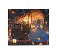WZYWHJ Cenerentola - Tappetino scolapiatti per la cucina: realizzato in spugna assorbente, con cordino per appenderlo, 45,7 x 40,6 cm