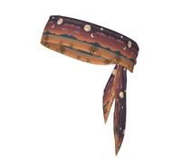 WZYWHJ Cerchietti per capelli con motivo luna serale, cravatta sportiva, fascia per uomini e donne, fascia per capelli per corsa, allenamento e calcio