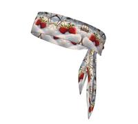 WZYWHJ Cerchietto per capelli con piccole fragole sulla neve, fascia sportiva per uomini e donne, fascia per capelli per corsa, allenamento e calcio