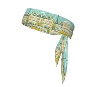 WZYWHJ Cerchietto per capelli con stampa della torre Eiffel di Paris, con stampa di scena di strada, fascia per capelli per uomini e donne, fascia per capelli per corsa, allenamento e calcio
