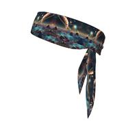 WZYWHJ Cerchietto per capelli con stampa di stelle e pianeti, per uomini e donne, fascia per capelli per corsa, allenamento e calcio