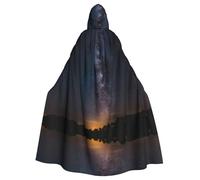 WZYWHJ Cielo notturno brillante stampato aldult Cosplay Poncho con cappuccio mantello per uomini e donne festa di Halloween