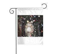 Wzywhj Colorato fiore gatto immagine estate giardino bandiera doppia faccia decorazione cortile 30,5 x 45,7 cm