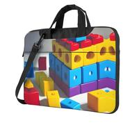 WZYWHJ Colorful Building Blocks Stampe Ultra-sottile portatile monospalla borsa del computer accessori per computer morbido antiurto per laptop, Nero , 13 inch