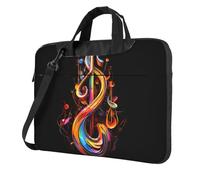 WZYWHJ Colorful Note Musicali Stampe Ultra-sottile portatile monospalla borsa del computer accessori per computer morbido antiurto per laptop, Nero , 15.6 inch