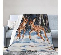 WZYWHJ Coperta 101,6 x 76,2 cm, leggera, resistente e compatta, anti-pieghe, per letto, divano, campeggio, cinema e viaggi, stupida immagine di capriolo