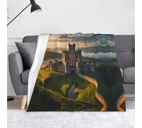 WZYWHJ Coperta con castello medievale, leggera, calda, confortevole, morbida, resistente, per la casa, per il riposo pratico all'aperto