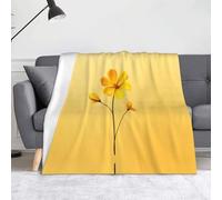 WZYWHJ Coperta con piccoli fiori gialli - leggera, calda, confortevole, morbida, resistente, per la casa, per il riposo pratico all'aperto