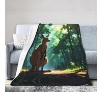 WZYWHJ Coperte 101,6 x 76,2 cm, leggera, resistente e compatta, anti-pieghe, per letto, divano, campeggio, cinema e viaggi, delicata stampa di canguro