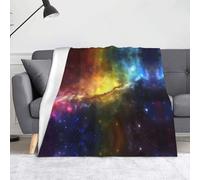 WZYWHJ Coperte colorate con immagini di stelle, leggere, calde, comode, morbide, durevoli, per la casa, per il riposo pratico all'aperto