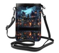 WZYWHJ Creepy town - Borsa a tracolla in pelle con stampa di città spaventosa, regalo versatile per donne, passeggiate, campeggio, shopping e viaggi