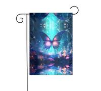 Wzywhj Curious Butterfly Prints Summer Garden Flag Double Face Decorazione Cortile 30,5 x 45,7 cm