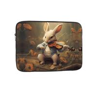 WZYWHJ Custodia per laptop portatile antiurto con stampa di coniglietto che suona il violino da 12 pollici per uomini e donne viaggi d'affari, scuola, ufficio uso quotidiano