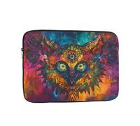 WZYWHJ Custodia per laptop portatile antiurto con testa di gatto tinto a nodi, 13 pollici, per uomini e donne, viaggi d'affari, scuola, ufficio, uso quotidiano