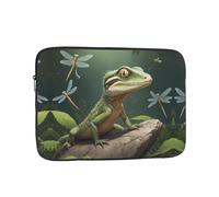 WZYWHJ Custodia portatile per laptop da 12 pollici con stampa di libellule che catturano lucertola, antiurto, per uomini e donne, viaggi d'affari, scuola, ufficio, uso quotidiano