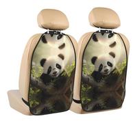 WZYWHJ Cute Little Panda stampato seggiolino auto Anti Kick Storage pad 2 pezzi, borsa portaoggetti multifunzionale protezione sedile dopo l'installazione