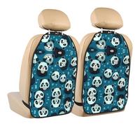 WZYWHJ Cute Little Panda stampato seggiolino auto Anti Kick Storage pad 2 pezzi, borsa portaoggetti multifunzionale protezione sedile dopo l'installazione