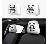 WZYWHJ Cute Panda Baby Stampa Auto Federa 2 Pezzi, Coprisedile Accessori, Copertura Protettiva Universale