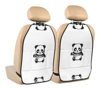 WZYWHJ Cute Panda Baby Stampa Seggiolino Auto Anti Calcio Pad di Immagazzinaggio 2 Pezzi, Multi-funzionale Sacchetto di Immagazzinaggio Sedile Protector Dopo L'installazione