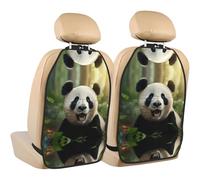 WZYWHJ Cute Panda Stampa Seggiolino Auto Anti Calcio Pad di Immagazzinaggio 2 Pezzi, Multi-funzionale Sacchetto di Immagazzinaggio Protezione Sedile Dopo L'Installazione