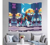 WZYWHJ Cyber Wolf - Arazzo decorativo per interni, 152,4 x 129,5 cm, morbido, di qualità e leggero, adatto per arazzi da appendere alla parete