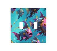 WZYWHJ Cybernetic Fish Printing Pannello termoplastico per la copertura dell'interruttore Pannello frontale decorativo della parete che non è facilmente danneggiato